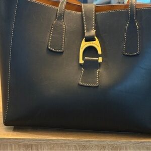 Dooney & Bourke Black Tote with Gold Accent